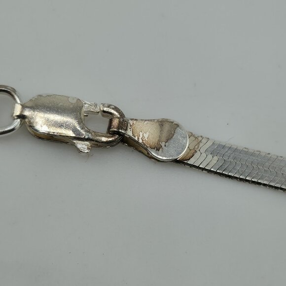 Italy 925 Sterling Silver Herringbone Chain 17” 3mm Lobster Clasp Necklace - Picture 8 of 11